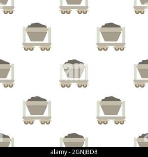 Mine cart pattern seamless background texture repeat wallpaper geometric vector Stock Vector