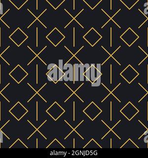 Abstract seamless geometric gold linear pattern for packaging, design of luxury products. Vector illustration for wallpaper, surface, web design. Stock Vector