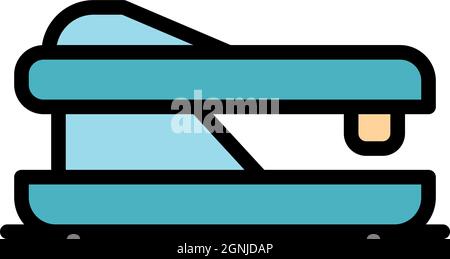 Stapler icon. Outline stapler vector icon color flat isolated Stock Vector