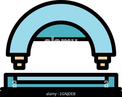 Arc hole punch icon. Outline arc hole punch vector icon color flat isolated Stock Vector