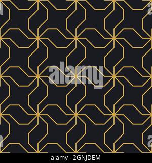 Abstract seamless geometric gold linear pattern for packaging, design of luxury products. Vector illustration for wallpaper, surface, web design. Stock Vector