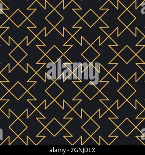 Abstract seamless geometric gold linear pattern for packaging, design of luxury products. Vector illustration for wallpaper, surface, web design. Stock Vector
