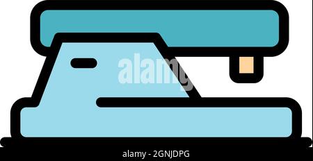 Office stapler icon. Outline office stapler vector icon color flat isolated Stock Vector