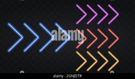 Neon arrow lamp wall sign Stock Vector