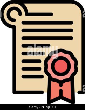 Tourism manager diploma icon. Outline tourism manager diploma vector icon color flat isolated Stock Vector