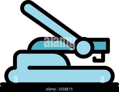 Manual hole punch icon. Outline manual hole punch vector icon color flat isolated Stock Vector