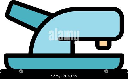 School hole punch icon. Outline school hole punch vector icon color flat isolated Stock Vector