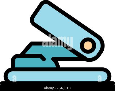 Table hole punch icon. Outline table hole punch vector icon color flat isolated Stock Vector