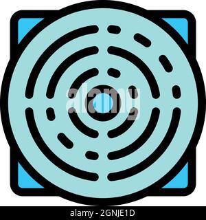 Ventilation panel icon. Outline ventilation panel vector icon color flat isolated Stock Vector