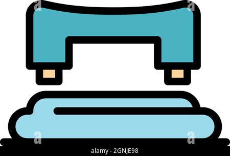 Metal hole punch icon. Outline metal hole punch vector icon color flat isolated Stock Vector