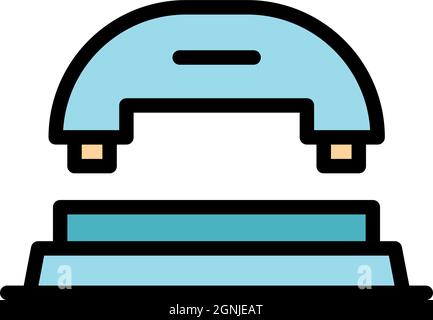 Puncher front view icon. Outline puncher front view vector icon color flat isolated Stock Vector
