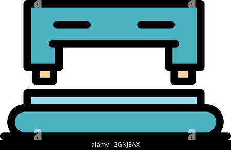 Office hole punch icon. Outline office hole punch vector icon color flat isolated Stock Vector