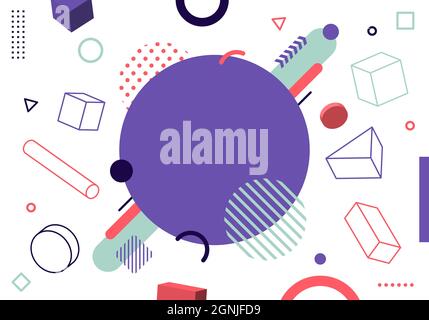 Abstract modern geometric pattern 3d elements minimal covers design on white background. Vector illustration Stock Vector