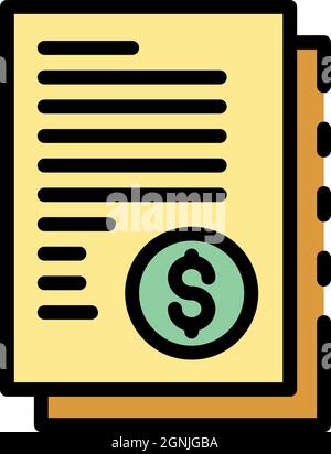 Restructuring money papers icon. Outline restructuring money papers vector icon color flat isolated Stock Vector