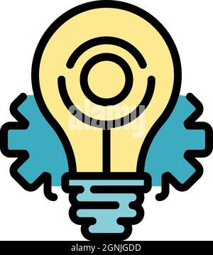 Restructuring idea icon. Outline restructuring idea vector icon color flat isolated Stock Vector