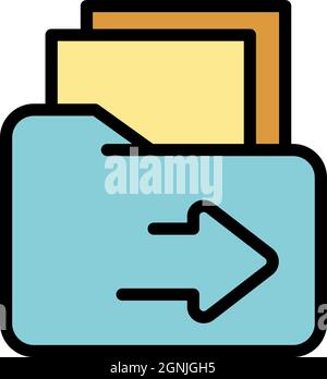 Restructuring folder icon. Outline restructuring folder vector icon color flat isolated Stock Vector