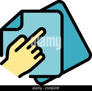 Refer restructuring icon. Outline refer restructuring vector icon color flat isolated Stock Vector