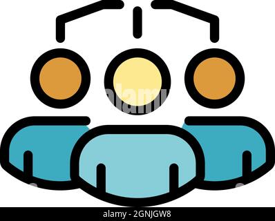 Restructuring people group icon. Outline restructuring people group vector icon color flat isolated Stock Vector