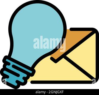 Restructuring mail idea icon. Outline restructuring mail idea vector icon color flat isolated Stock Vector