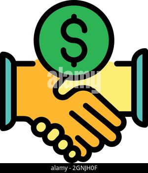 Broker money handshake icon, outline style Stock Vector Image & Art - Alamy