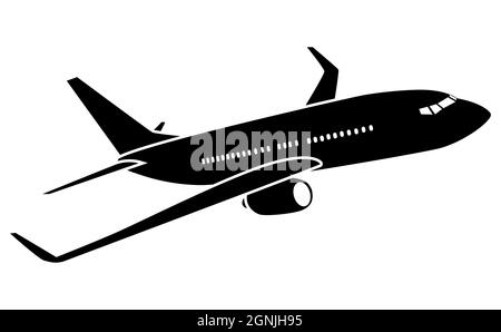 Aircraft, airplane, airline logo or label. Journey, air travel, airliner symbol. Vector illustration Stock Vector