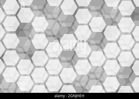 Abstract white geometric hexagon background Stock Photo