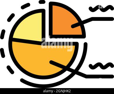 Seller pie chart icon. Outline seller pie chart vector icon color flat isolated Stock Vector