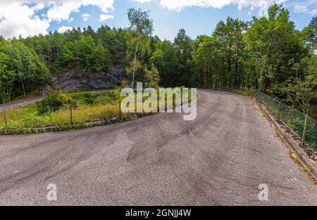 Kristiansand, Norway - August 01 2021: Gjengesti bridge also known as Knuden near E39 between Mandal and Kristiansand Stock Photo