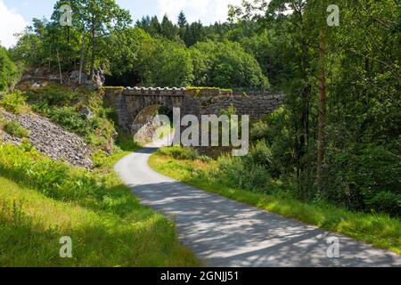 Kristiansand, Norway - August 01 2021: Gjengesti bridge also known as Knuden near E39 between Mandal and Kristiansand Stock Photo