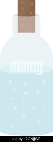 Glass bottle wirh water semi flat color vector object Stock Vector