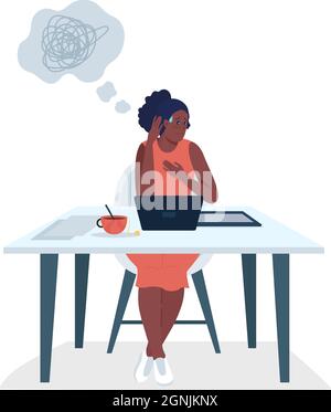 Frustrated employee semi flat color vector character Stock Vector