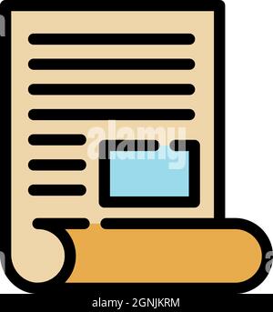 Broker documents icon. Outline broker documents vector icon color flat isolated Stock Vector