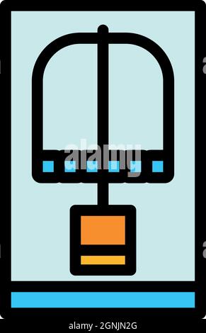 Mouse cheese animal trap icon. Outline mouse cheese animal trap vector icon color flat isolated Stock Vector