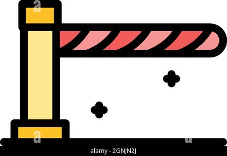 Border barrier icon. Outline border barrier vector icon color flat isolated Stock Vector
