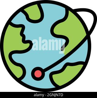 Global illegal immigrants icon. Outline global illegal immigrants vector icon color flat isolated Stock Vector