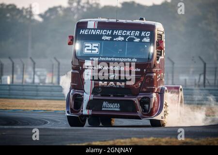 25 HEINRICH CLEMENS HECKER , MAN, HEINRICH CLEMENS HECKER ,ACTION during  the 4th round of the 2021 FIA European Truck Racing Championship from  September 24 to 26, 2021 on the Bugatti Circuit, in Le Mans, France - Alamy