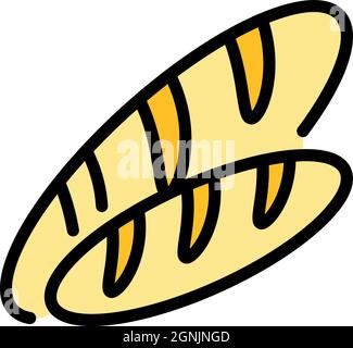 Bread for immigrants icon. Outline bread for immigrants vector icon thin line color flat on white Stock Vector