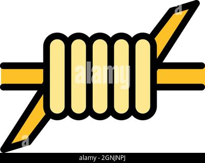 Spike wire icon. Outline spike wire vector icon color flat isolated Stock Vector