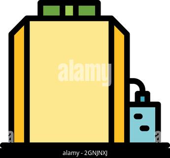 Scanner gate icon. Outline scanner gate vector icon color flat isolated Stock Vector