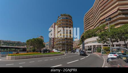 Monaco, Monaco - July 08 2008: Place Sainte-D?vote in downtown Monaco Stock Photo