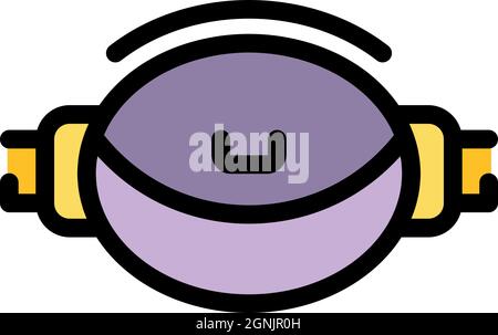 Waist bag icon. Outline waist bag vector icon color flat isolated Stock Vector