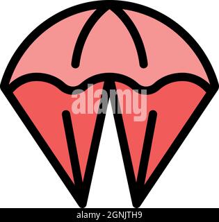 Modern parachute icon. Outline modern parachute vector icon color flat isolated Stock Vector