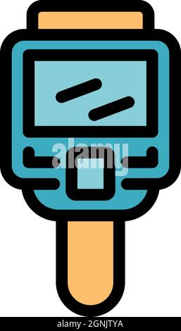 Analysis thermal imager icon. Outline analysis thermal imager vector icon color flat isolated Stock Vector