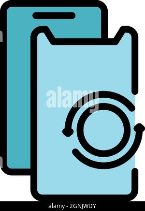 Phone protection glass icon. Outline phone protection glass vector icon color flat isolated Stock Vector