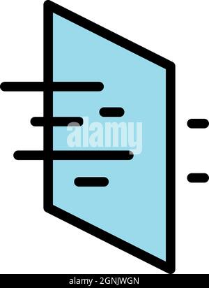 Protective glass icon. Outline protective glass vector icon color flat isolated Stock Vector