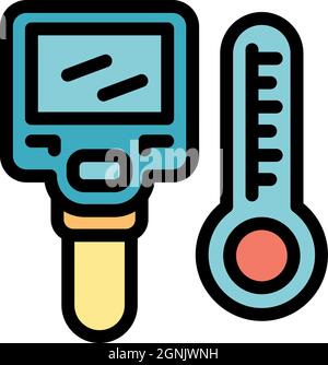Thermal imager icon. Outline thermal imager vector icon color flat isolated Stock Vector