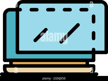 Laptop protective glass icon. Outline laptop protective glass vector icon color flat isolated Stock Vector