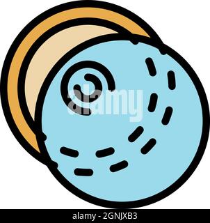 Round glass protection icon. Outline round glass protection vector icon color flat isolated Stock Vector