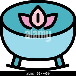 Spa jacuzzi icon. Outline spa jacuzzi vector icon color flat isolated Stock Vector