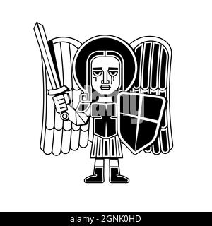 illustration with angel wings isolated on background Stock Vector